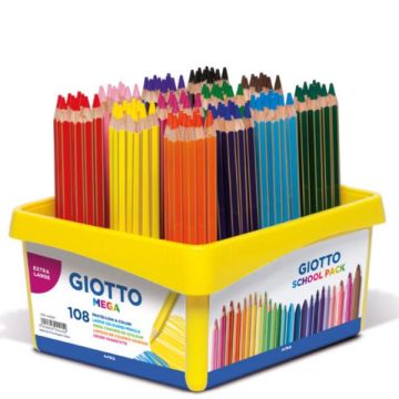 Matite colorate Giotto Mega in conf. 108 colori assortiti F523500