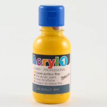 Colore acrilico Primo in bottiglia PET con tappo dosatore 75 ml giallo oro - 420TA75220