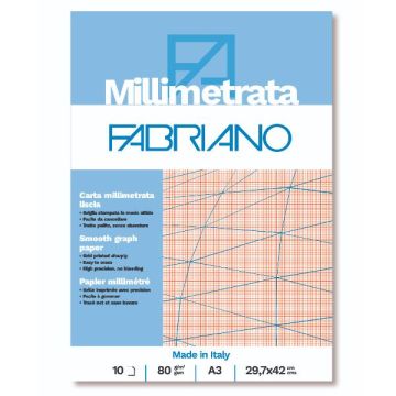 FABRIANO BLOCCO MILLIMETRATO A3 80G 10F