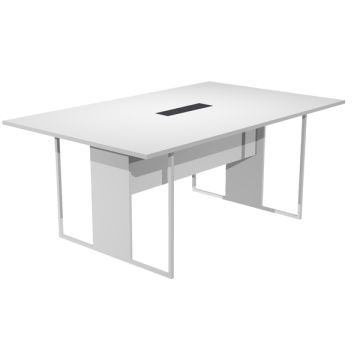 Tavolo riunioni con top access nero 180x110xH.74,4 cm strut. metallo bianco Blade Artexport piano bianco - 425-TOP-3-AN-FC
