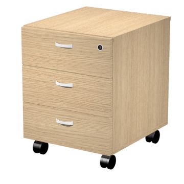 Cassettiera 3 cassetti su ruote 41,5x49,5xH.57,6 cm montata Blade Artexport rovere - 40019/C