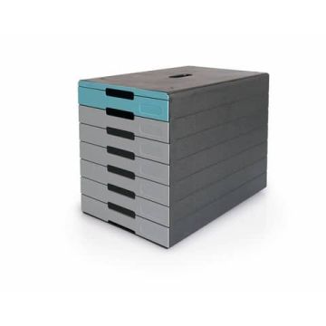 Cassettiera Durable Idealbox Pro 7 cassetti 250x365xH.322 mm blu 7763-07