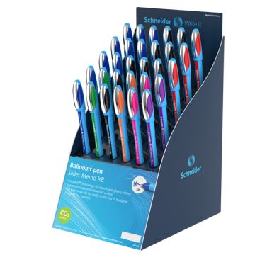 Penna a sfera Schneider Slider Memo XB espositore da 30 pezzi colori assortiti - P304042