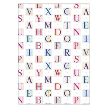 Carta regalo Biembi 70x100 cm in conf. da 5 fogli Lettere BCVDKTC02