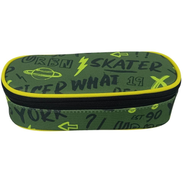 Astuccio con cerniera piccolo Donau 21x5,5x10,5 cm motivo New York verde 322131085