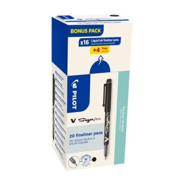 Fineliner Pilot V SIGN PEN Green Pack 20 pezzi 2 mm nero - 000041