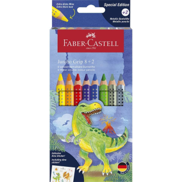 Matita Faber-Castell Jumbo Grip - conf. 10 pz - fantasia dinosauri 110922