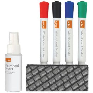 Kit scrittura + pulizia lavagne Nobo bianche cancellabili 1903798