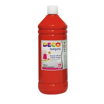 Tempera CWR Deco in flacone da 1000 ml rosso scarlatto 08808/08