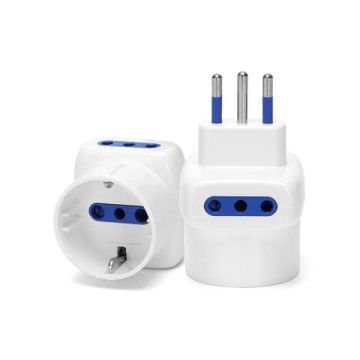 Adattatore a 3 vie 10A - bianco Aigostar 2 vie P11 & 1 via P30 218973