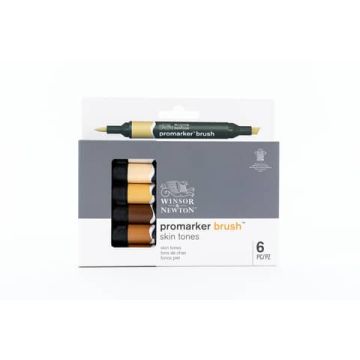 Pennarelli doppia punta Winsor&Newton brush 6 colori assortiti carne - 0290127