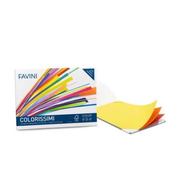 Cartoncini monoruvidi Favini Colorissimi 200 g/m2 16 ff 24x33 cm 8 colori assortiti - A16X404