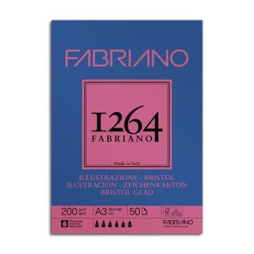 Blocco collato Fabriano Illustrazione 200 g - 50 fogli A3 - 19100655