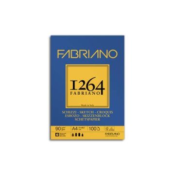 Blocco spiralato Fabriano 1264 schizzi 90 g A4 - 100 fogli - 19100632