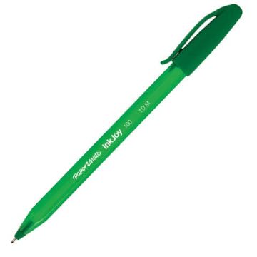 Penna a sfera stick Paper Mate Inkjoy 100 CAP ULV M 1 mm conf. 50 pezzi - Paper Mate verde - S0957150