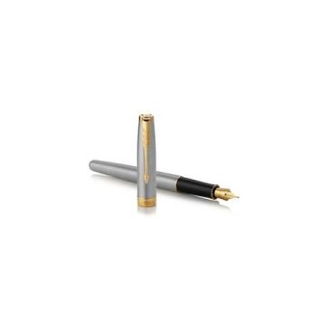 Penna stilografica Parker Sonnet Parker punta F inchiostro nero Parker Stainless Steel GT - 1931504