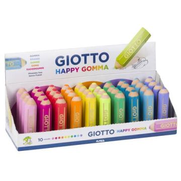 Espositore 40 gomme Giotto Happy Gomma colori assortiti arcobaleno F233800