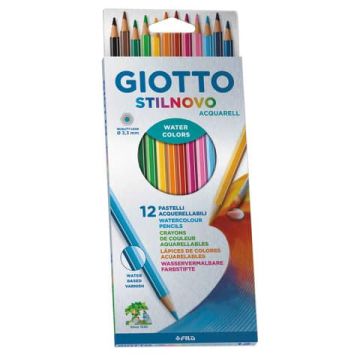 Matite acquerellabili Giotto Stilnovo in conf. da 12 colori assortiti F255700