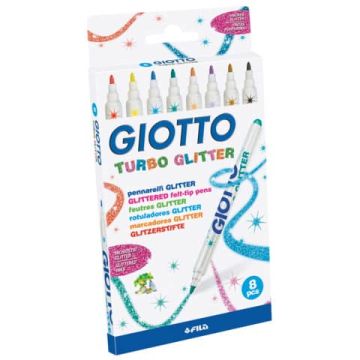 Pennarelli Giotto Turbo Glitter in conf. da 8 colori assortiti F425800