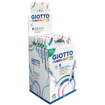 Pennarelli Giotto Turbo Glitter in conf. da 8 colori Pastel assortiti F426300
