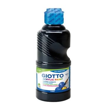 Tempera acrilica Giotto in flacone da 250 ml nero F534024