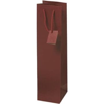 Borsa portabottiglie in carta Kraft Decoration colore bordeaux - formato 10x9x39 cm - BCA334X