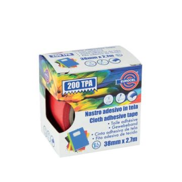 Nastro adesivo telato Eurocel formato 38x2,7 mt- colore rosso 16214314