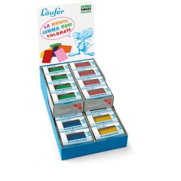 Espositore gomma pane Laufer rettangolare in colori assortiti - 32 pezzi - 9203