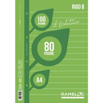Blocco ricambio didattico Rambloc formato A4 40 ff - 100g rigatura B 90524383
