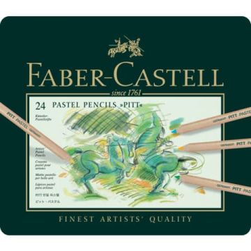 Astuccio in metallo matite Pitt Pastel Faber-Castell 24 colori assortiti 112124