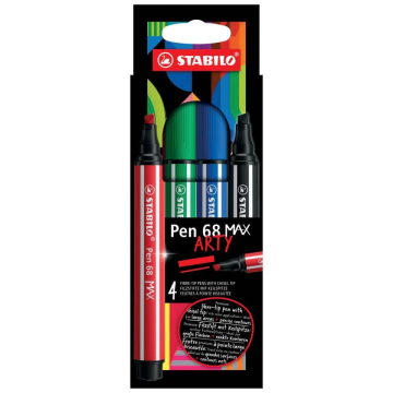 Pennarello Stabilo Pen 68 Max punta scalpello - conf. 4 pz - 768/04-21