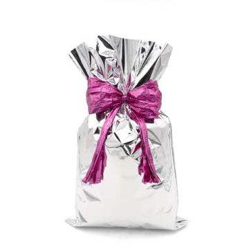 Buste regalo metallizzate Italpak - formato 25x40 cm - conf. 50 pz argento - X007000254000