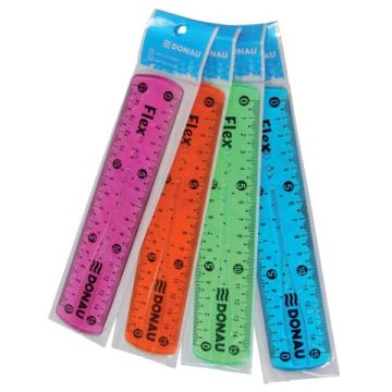 Righello trasparente Donau flex assortito 15 cm 322140099