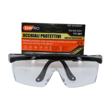 Occhiale protettivo Emi in policarbonato nero 55x150 mm 8100441