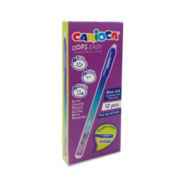 Penna cancellabile Carioca Oops Easy punta media 0,7 mm conf. da 12 pz rosso 43500/03