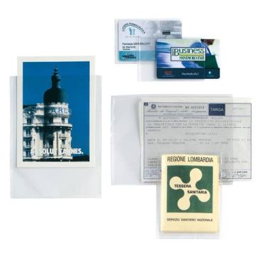 Buste a U Sei Rota Soft PP liscio - alto spessore trasparente - formato interno 11x21 cm Conf. 100 pezzi - 651121