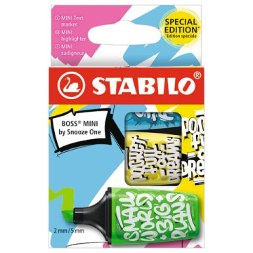 Evidenziatori Stabilo BOSS mini by SNOOZE ONE conf. 3 colori assortiti verde, blu e giallo - 07/03-61