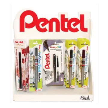 Espositore 85 blister Pentel Mini Brush Center colori assortiti 0022292