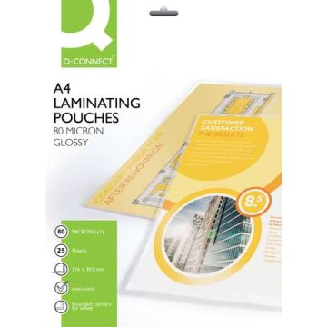 Pouches per plastificatrici Q-Connect 216x303 mm 80 micron A4 conf. 25 pz A4 KF04118