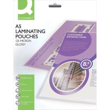 Pouches per plastificatrici Q-Connect 153x216 mm 125 micron A5 conf. 25 pz A5 KF04112
