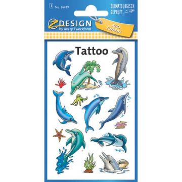 Tatuaggi Avery Kid assortiti - 1 foglio - delfini 56439