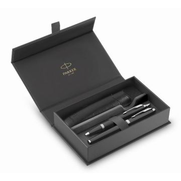 Gift Set IM Black Edition CT - sfera + stilografica - punta media - nero - Parker