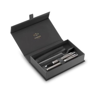 Gift Set IM Stainless Steel Edition CT - sfera + stilografica - punta media - acciaio - Parker