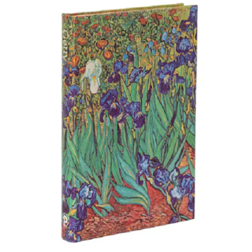Paperblanks-Taccuino a righe copertina rigida con elastico. Cm 9x12. Iris di Van Gogh