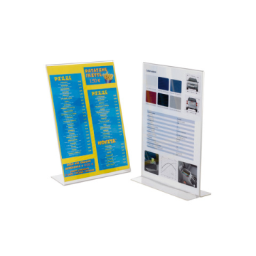 Porta avvisi in PS orizzontale con base a ‘’L’’ trasparente Tecnostyl A4 PB010/P