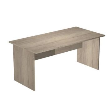 Scrivania piano rovere canadese gamba a pannello in melaminico in tinta Presto 160x80xH.72 cm - 003PAN/J