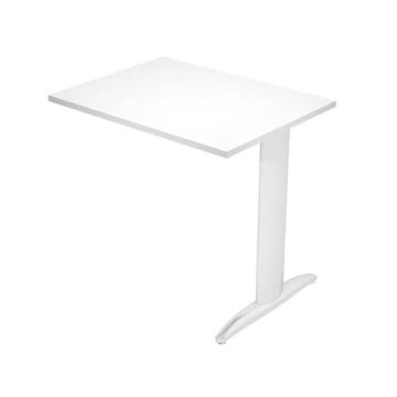 Allungo diretto con fianco metal a T 80x60xH.72 cm bianco Presto gamba verniciata effetto cromato - ALL-PRM-3-AR