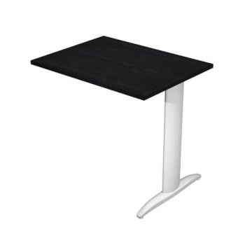 Allungo diretto con fianco metal a T 80x60xH.72 cm nero venato frassino Presto gamba grigio alluminio 9006 - ALL-PRM-8-AA