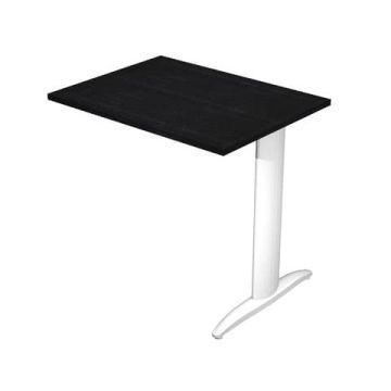 Allungo diretto con fianco metal a T 80x60xH.72 cm nero venato frassino Presto gamba bianco opaco 9010 - ALL-PRM-8-AN