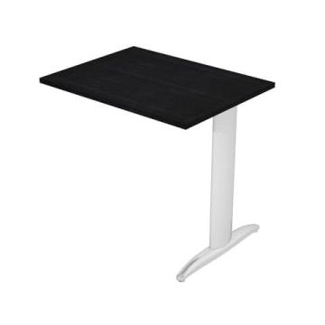 Allungo diretto con fianco metal a T 80x60xH.72 cm nero venato frassino Presto gamba verniciata effetto cromato - ALL-PRM-8-AR